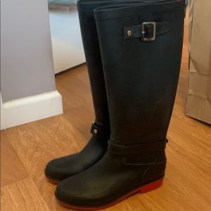 Black rain boots